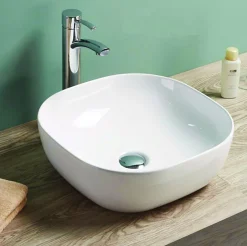 Silla Global Vasque à poser ovale, céramique 42,5x42,5x14,5 cm Blanc