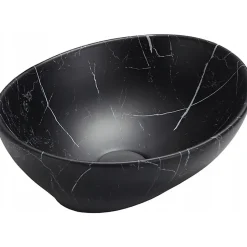 Silla Global Vasque à poser ovale, céramique 40,5x33x14 cm marbre noir