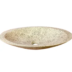 Autres Vasque à poser ovale grise en Terrazzo pour salle de bain élégante
