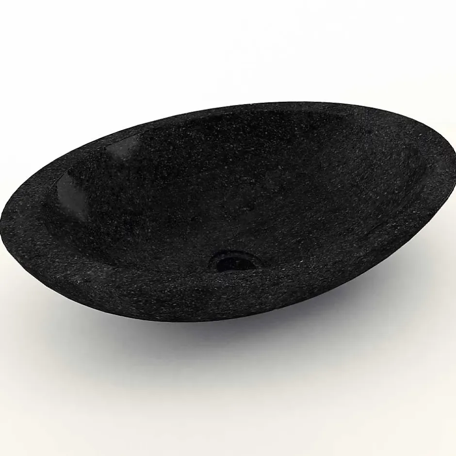 Autres Vasque à poser ovale noire en Terrazzo pour salle de bain moderne
