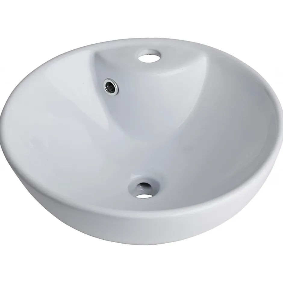 Planète Bain Vasque à poser porcelaine blanche 41cm- Rebords fins