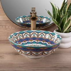 Rea Vasque À Poser Aztec Blue Round