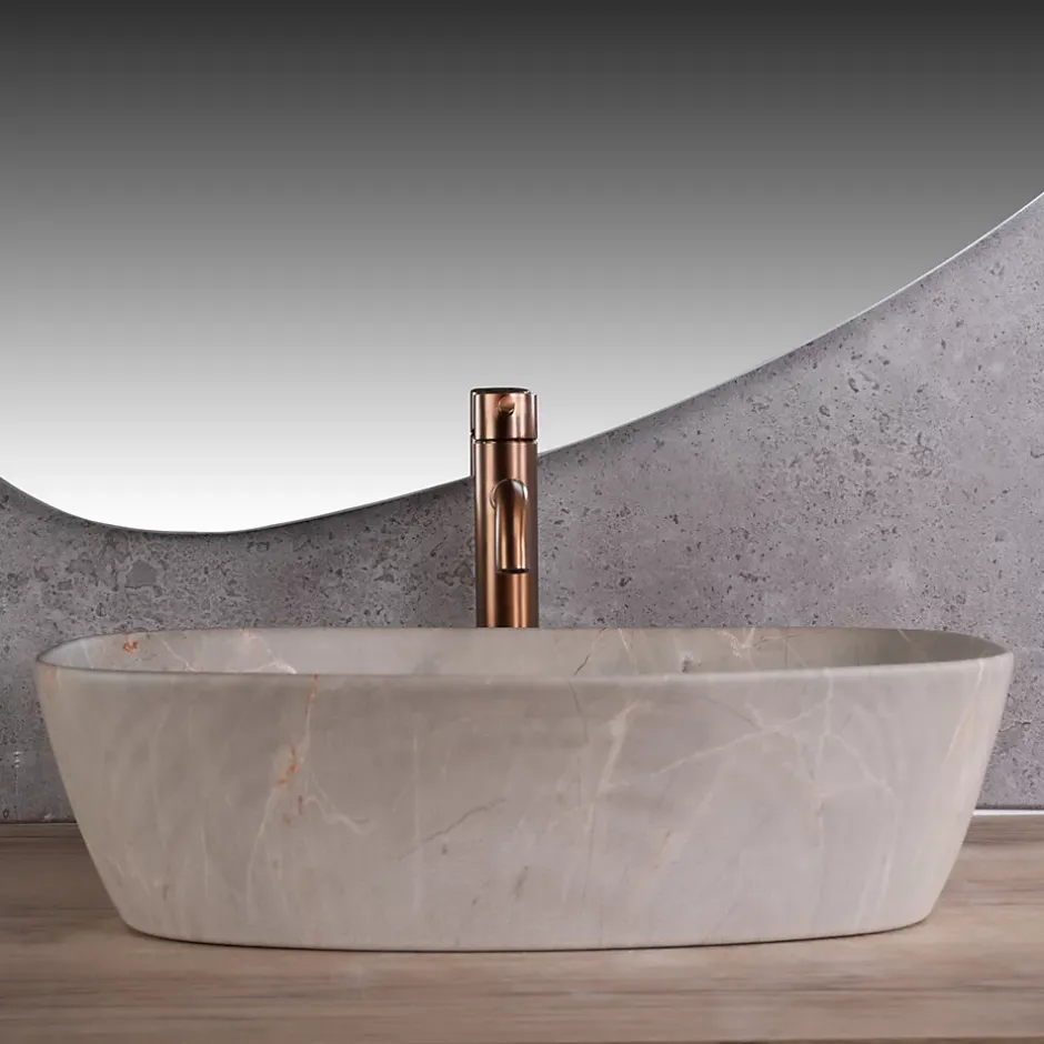 Rea Vasque À Poser Freja Beige Oval* Vasque À Poser