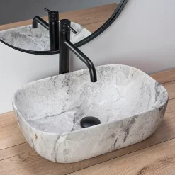 Rea Vasque À Poser Livia Stone Beige Rectangle