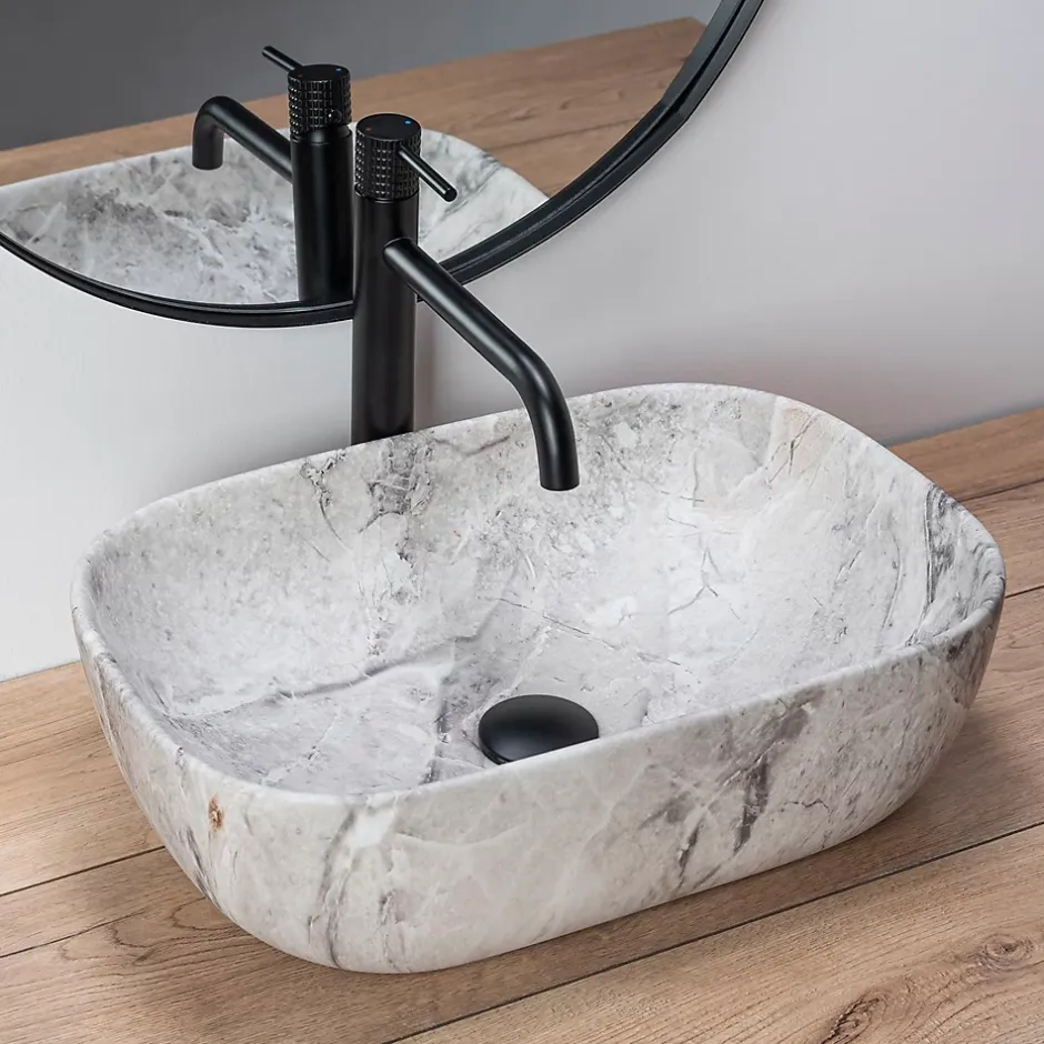 Rea Vasque À Poser Livia Stone Beige Rectangle