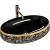Rea Vasque À Poser Meryl Black Gold Oval* Vasque À Poser