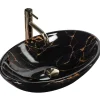 Rea Vasque À Poser Pamela Marble Shiny Black Oval