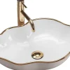 Rea Vasque À Poser Pearl White Gold Oval* Vasque À Poser