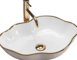 Rea Vasque À Poser Pearl White Gold Oval* Vasque À Poser