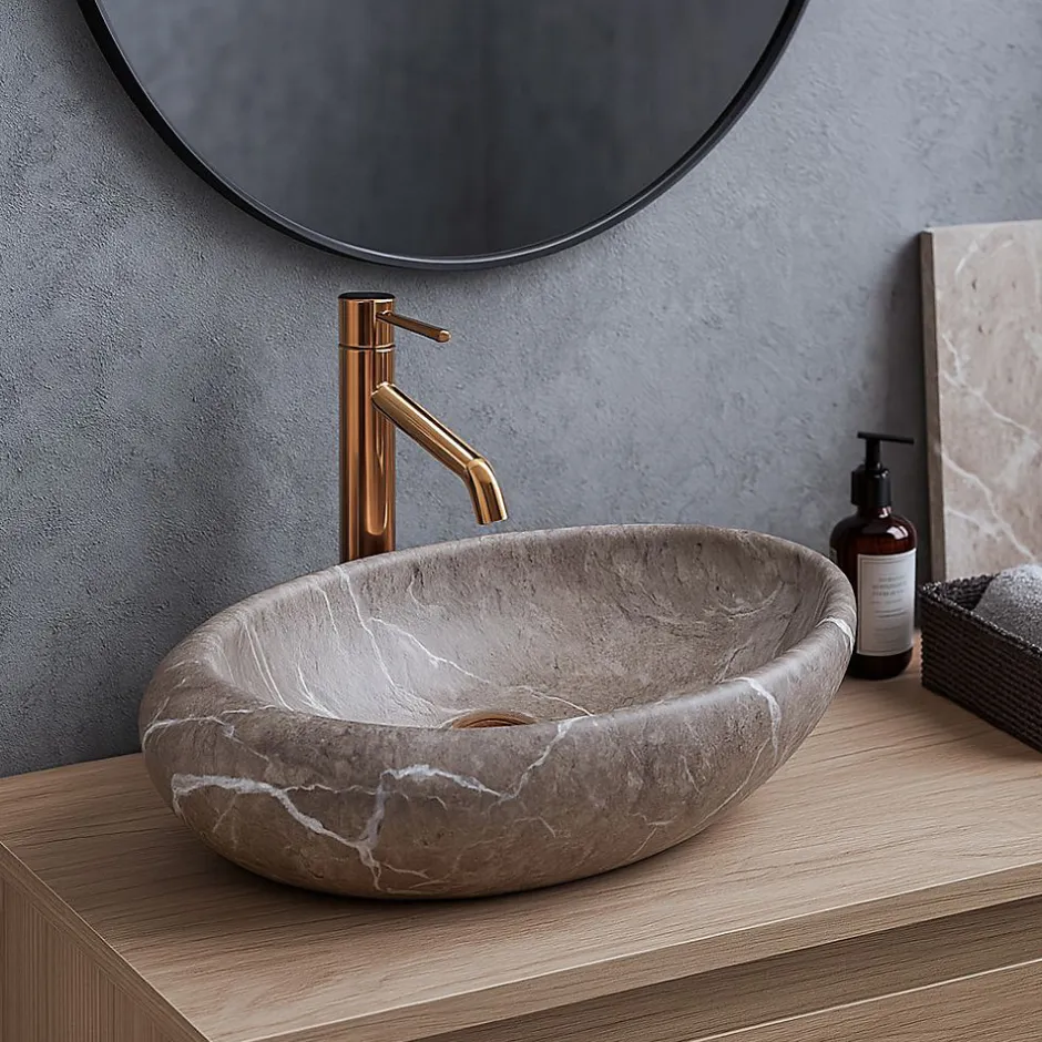 Rea Vasque À Poser Roxy B Stone Nature Grey Oval* Vasque À Poser