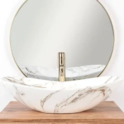 Rea Vasque À Poser Royal Lava White Oval* Vasque À Poser