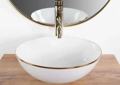 Rea Vasque À Poser Stella White Gold Round* Vasque À Poser
