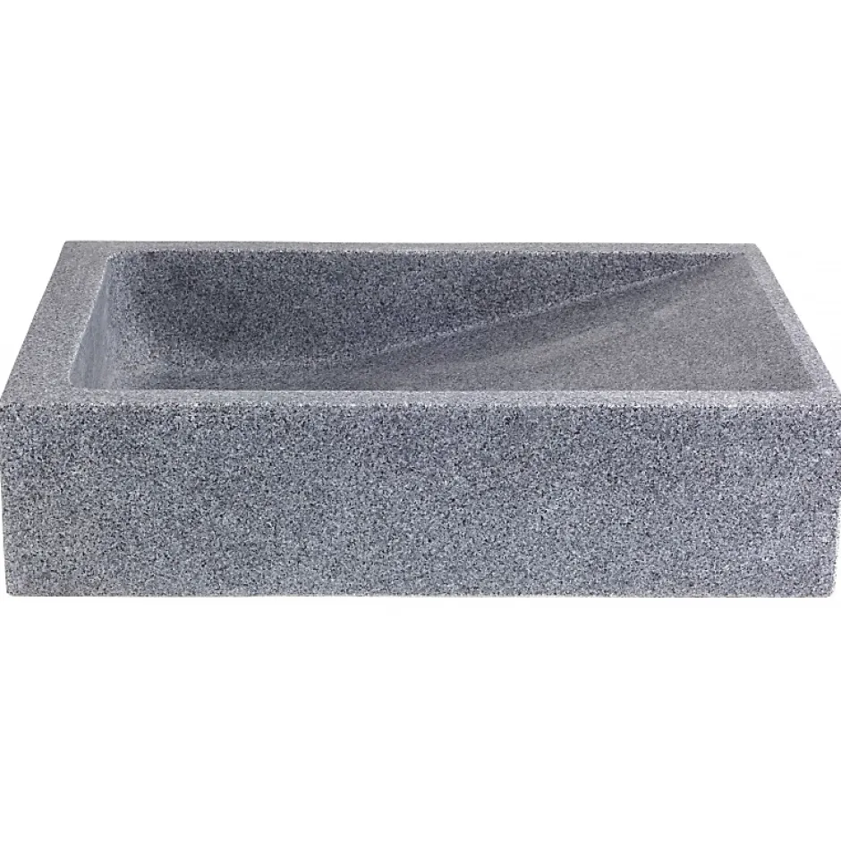 Planète Bain Vasque à poser rectangle en pierre naturelle
