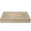Ro'Ma Nature Vasque à poser rectangulaire Travertin Beige 70x45x10 cm avec perçage -* Vasque À Poser