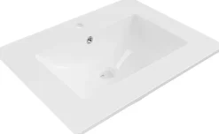 Silla Global Vasque à poser rectangulaire, céramique, 61x46x19 cm, blanc