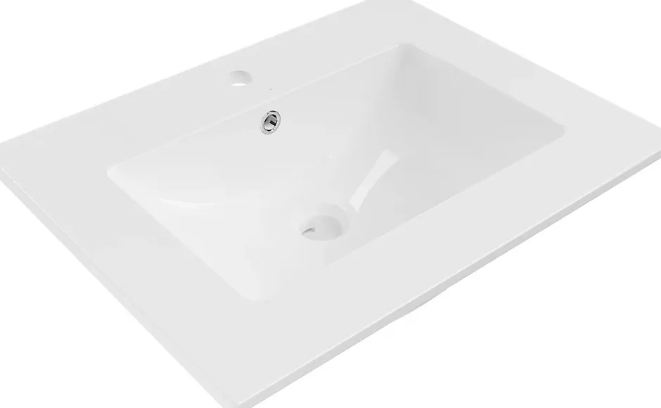 Silla Global Vasque à poser rectangulaire, céramique, 61x46x19 cm, blanc