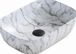 Silla Global Vasque à poser rectangulaire 45,5x32,5x13,5 cm, Maibre blanc* Lavabo