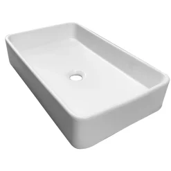 Homesight Vasque à poser rectangulaire céramique blanc l.60 x H.12 cm Saddy* Vasque À Poser