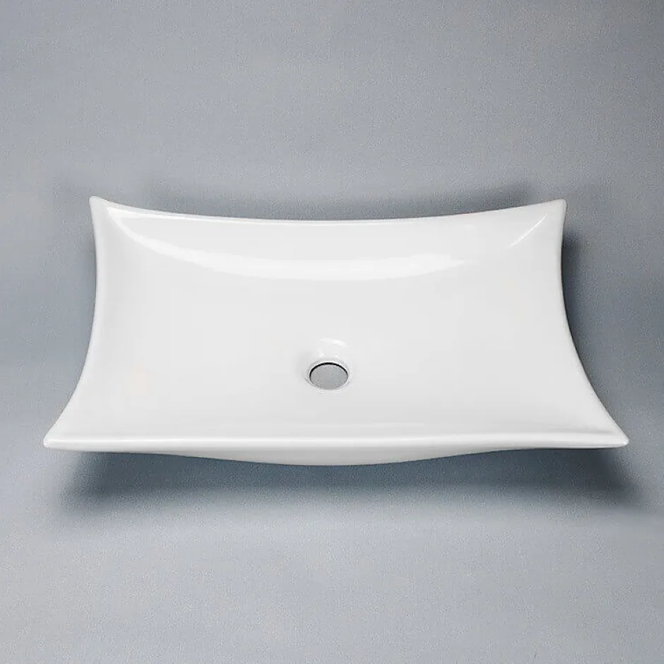 Rue Du Bain Vasque à Poser Rectangulaire - Céramique - 58x39 cm - Wing* Vasque À Poser