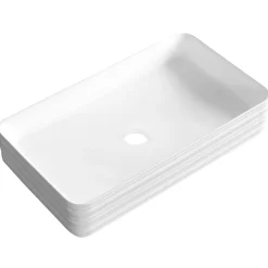 Kerra Vasque à poser rectangulaire en ceramique LISA exterieur rainure 67.5 x 37.5 x 12 cm* Vasque À Poser