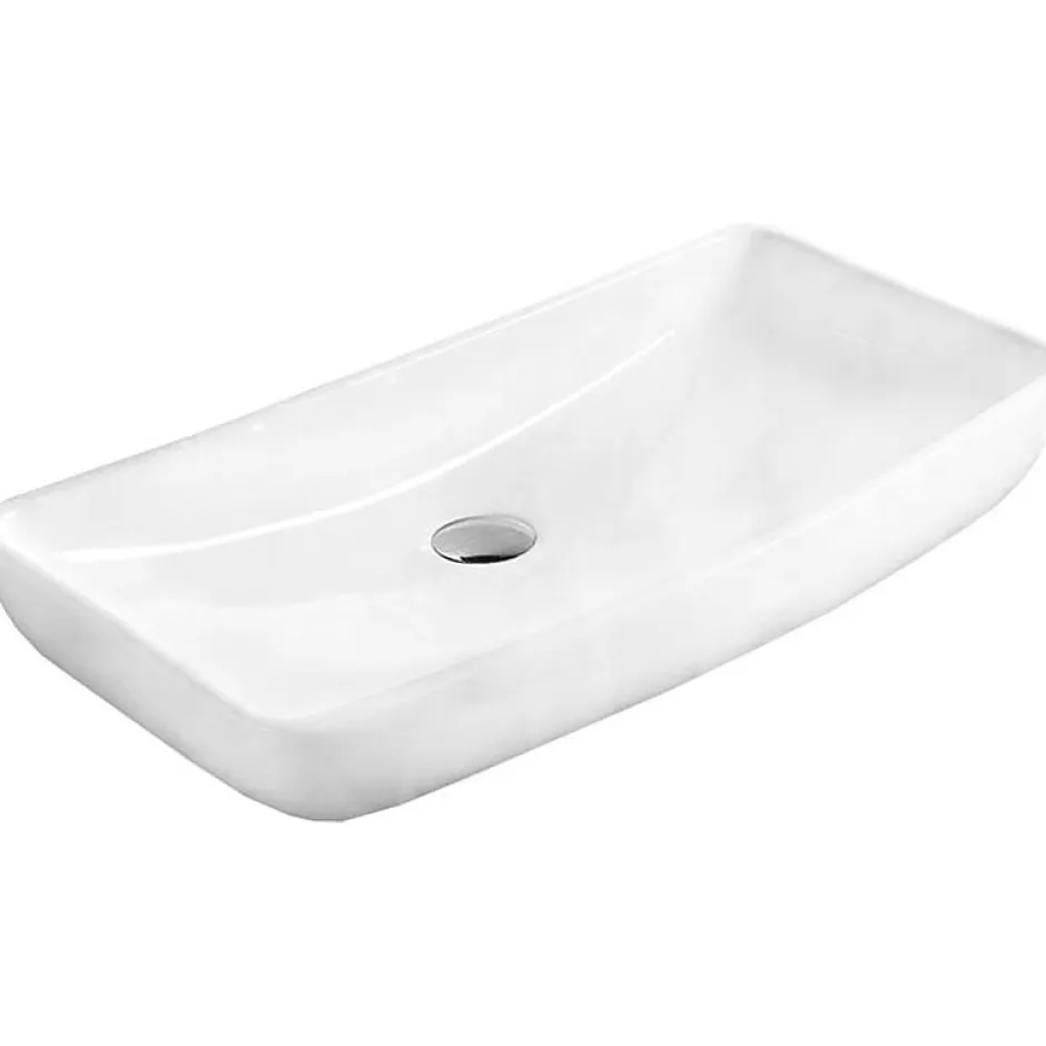 Silla Global Vasque à poser rectangulaire, céramique 60,5x39x13 cm Blanc* Lavabo