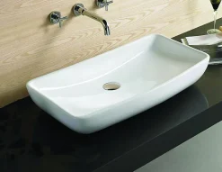 Silla Global Vasque à poser rectangulaire, céramique 60,5x39x13 cm Blanc* Lavabo