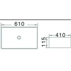 Silla Global Vasque à poser rectangulaire, céramique 61x41x11,5 cm Blanc* Lavabo
