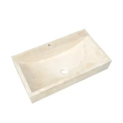 Vasque à poser rectangulaire travertin ivoire Casa linea Edith* Vasque À Poser