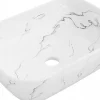 Silla Global Vasque à poser rectangulaire, céramique 45,5x32,5x13,5 cm Blanc/gris