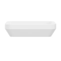 GoodHome Vasque à poser rectangulaire en résine blanc satin l.45 x H.11,5 x P.35 cm, Teesta* Vasque À Poser