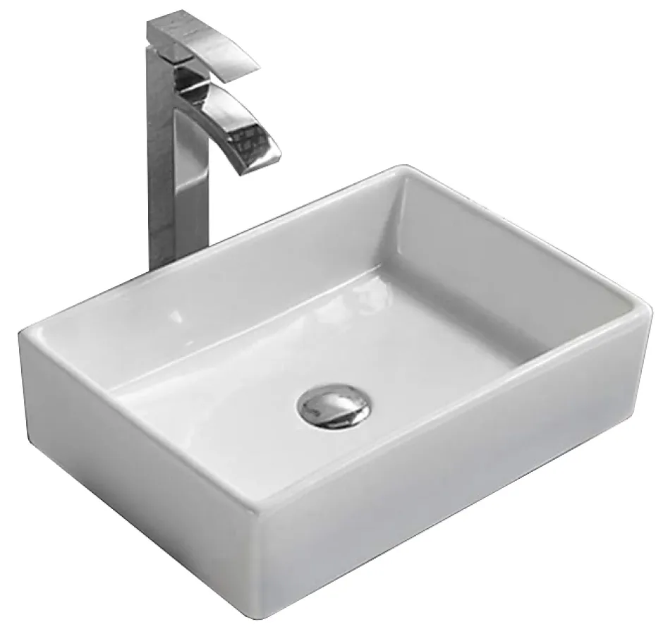 Silla Global Vasque à poser rectangulaire, céramique 47x33x12 cm, Blanc* Lavabo