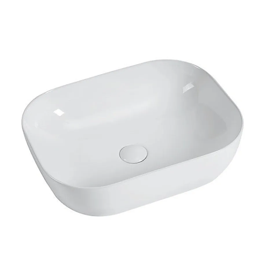 Stano Vasque à poser rectangulaire en ceramique CUARTO 3 coloris 45.5 x 32.5 cm Blanc brillant* Vasque À Poser