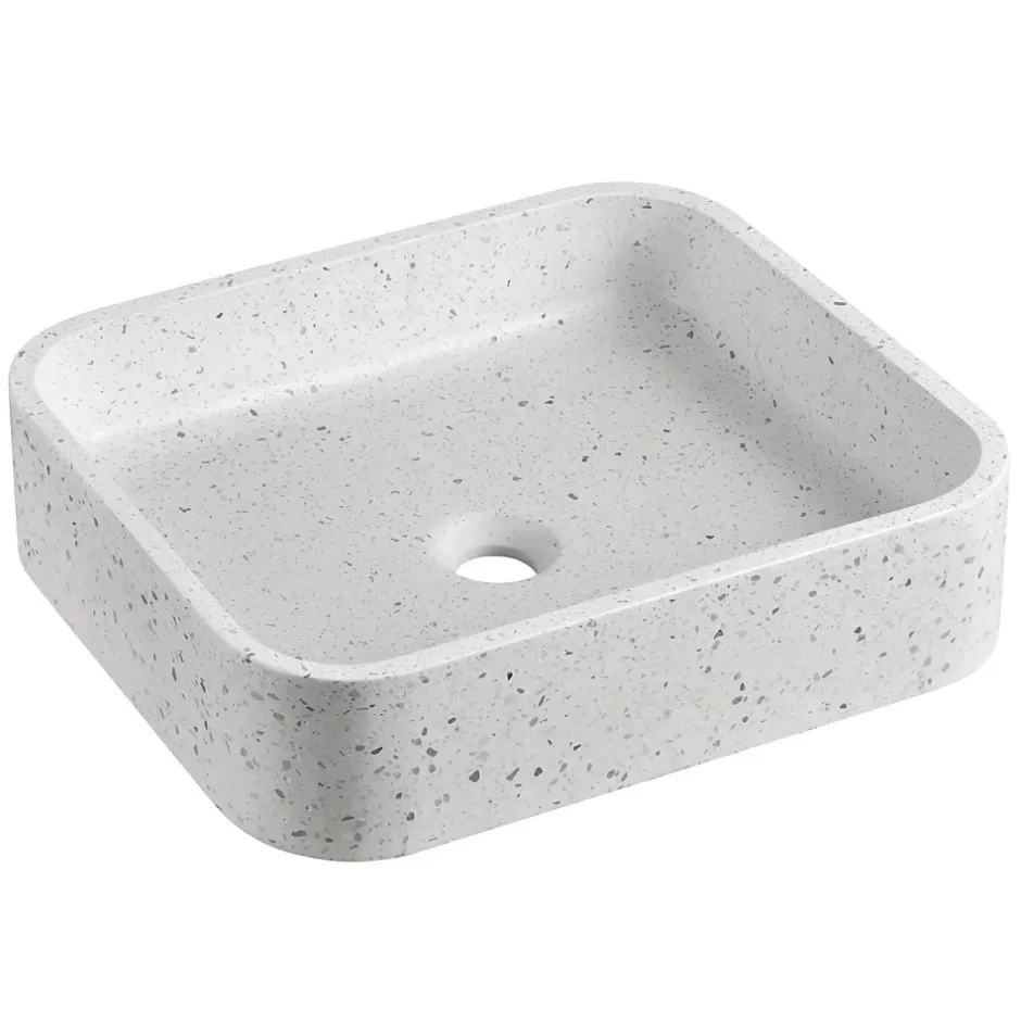 Mob-In Vasque à poser rectangulaire en terrazzo 45x38cm* Vasque À Poser
