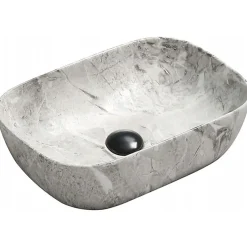 Silla Global Vasque à poser rectangulaire 45,5x32,5x13,5 cm, Marbre gris