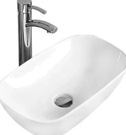 Silla Global Vasque à poser rectangulaire, céramique 46x23x12 cm Blanc
