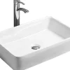 Silla Global Vasque à poser rectangulaire, céramique 58,5x37x12,5 cm Blanc* Lavabo