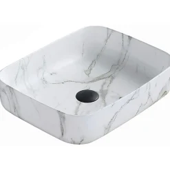 Silla Global Vasque à poser rectangulaire, céramique 50x39x13 cm Blanc