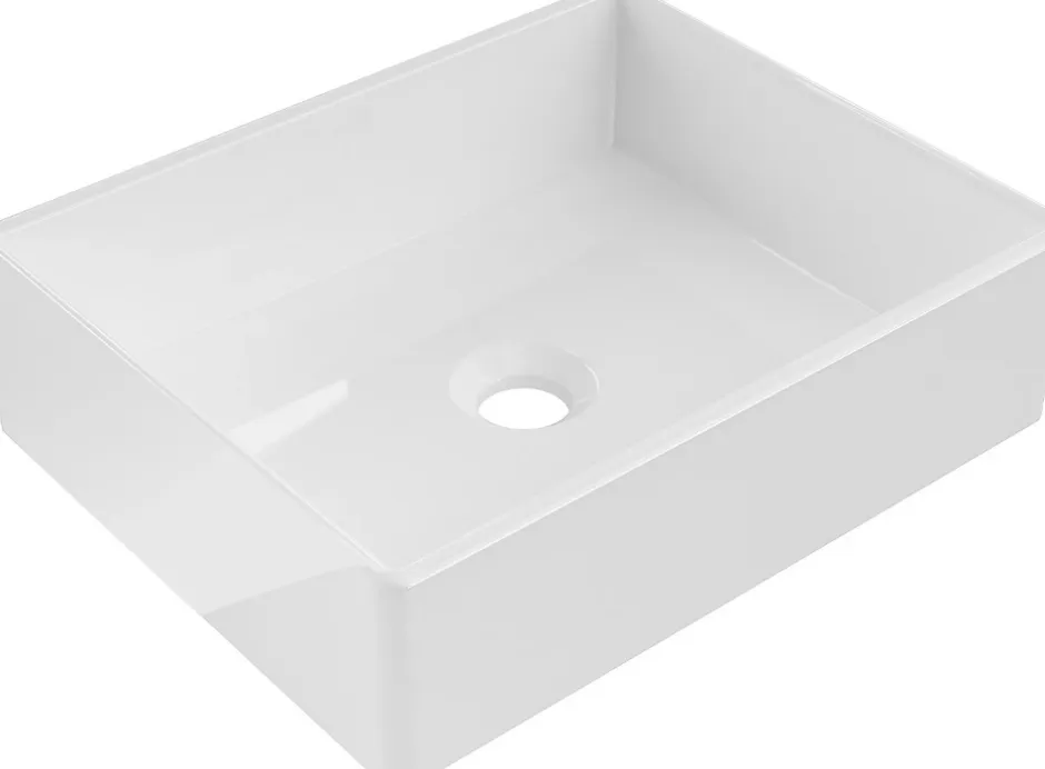 Silla Global Vasque à poser rectangulaire, céramique 40x32x11 cm Blanc* Lavabo