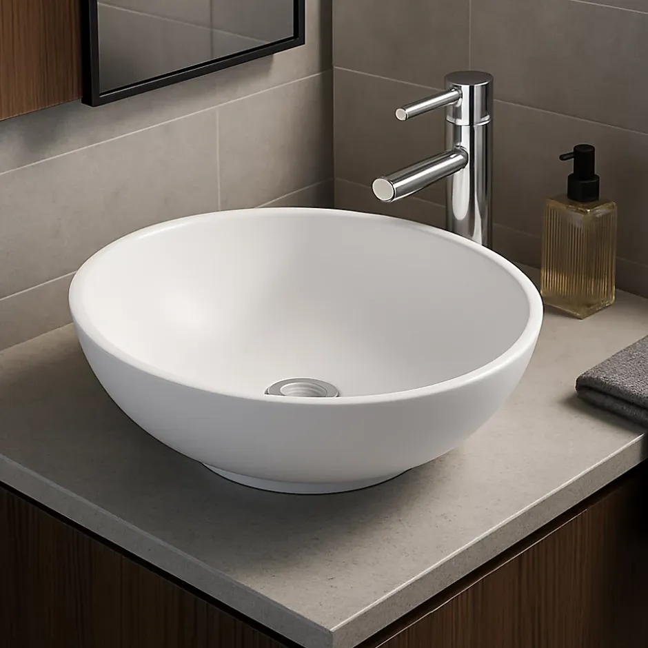 Ambra Vasque à poser ronde 38 cm en Solid surface - Coppa