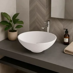 Ambra Vasque à poser ronde 38 cm en Solid surface - Coppa