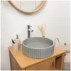 Mob-In Vasque à poser ronde béton texturé vert 39,8cm* Vasque À Poser
