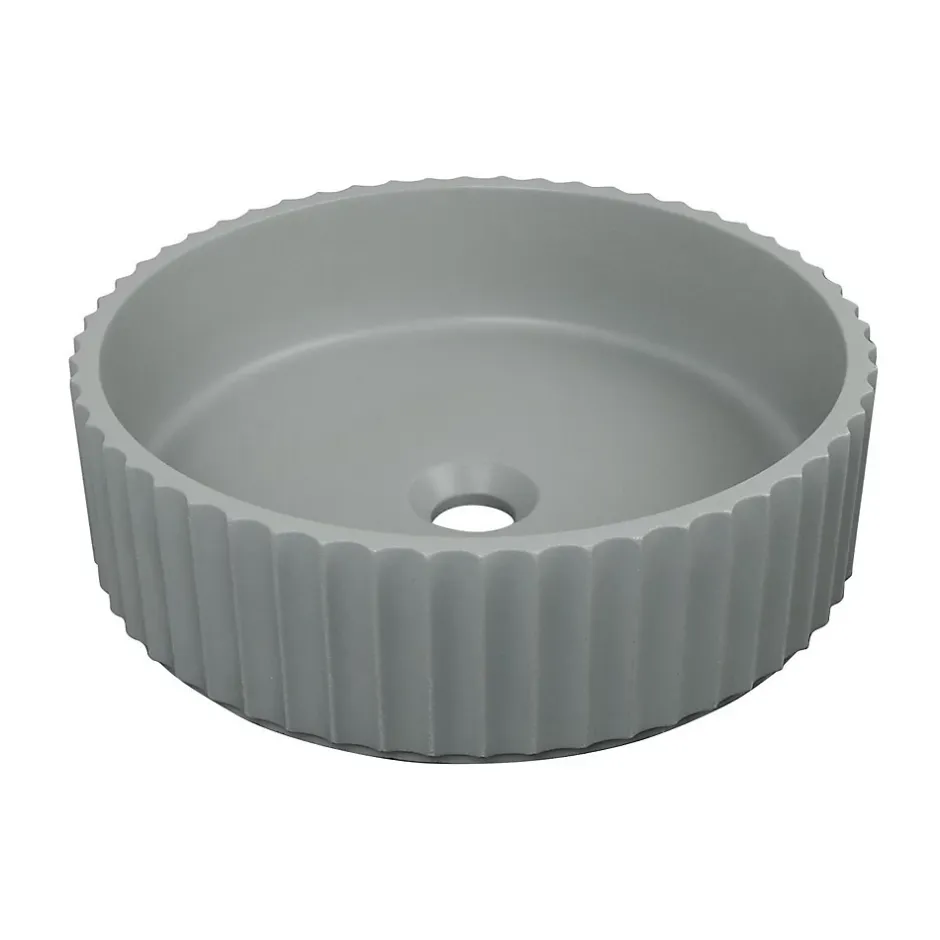 Mob-In Vasque à poser ronde béton texturé vert 39,8cm* Vasque À Poser