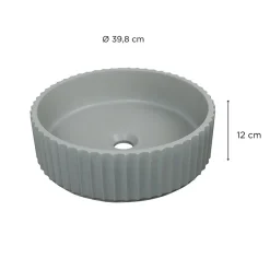 Mob-In Vasque à poser ronde béton texturé vert 39,8cm* Vasque À Poser
