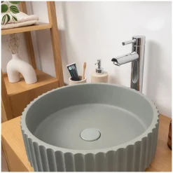 Mob-In Vasque à poser ronde béton texturé vert 39,8cm* Vasque À Poser