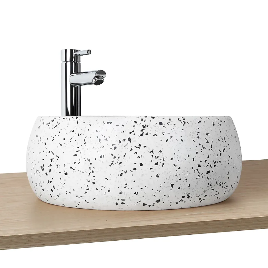 Homesight Vasque à poser ronde coloris Terrazzo Ø40 x H.15 cm