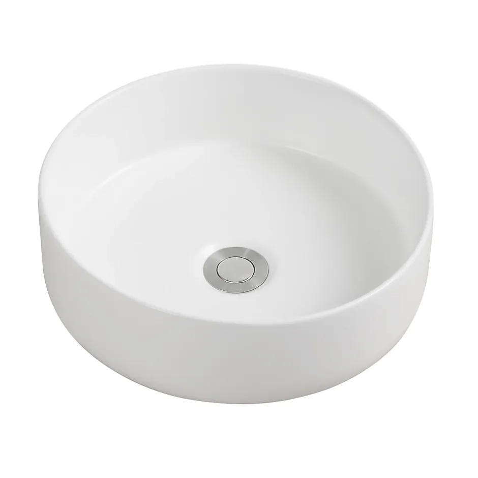 Homesight Vasque à poser ronde céramique blanc mat Ø36 x H.12 cm Romeo* Vasque À Poser