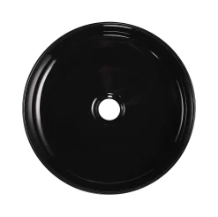Homesight Vasque à poser ronde céramique noir mat et brillant Ø36 x H.12 cm Romeo
