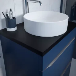 GoodHome Vasque à poser ronde céramique blanc mat Samal* Vasque À Poser