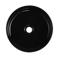 Homesight Vasque à poser ronde céramique noir brillant Ø36 x H.12 cm Romeo* Vasque À Poser