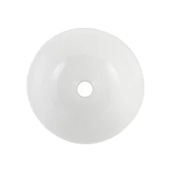 Homesight Vasque à poser ronde céramique blanc brillant Ø30 x H.16 cm Ramy